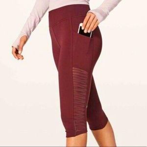 Lululemon Burgundy Mesh Crops